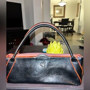 Rina Rich Black and Red Top-Handle Women's Bag